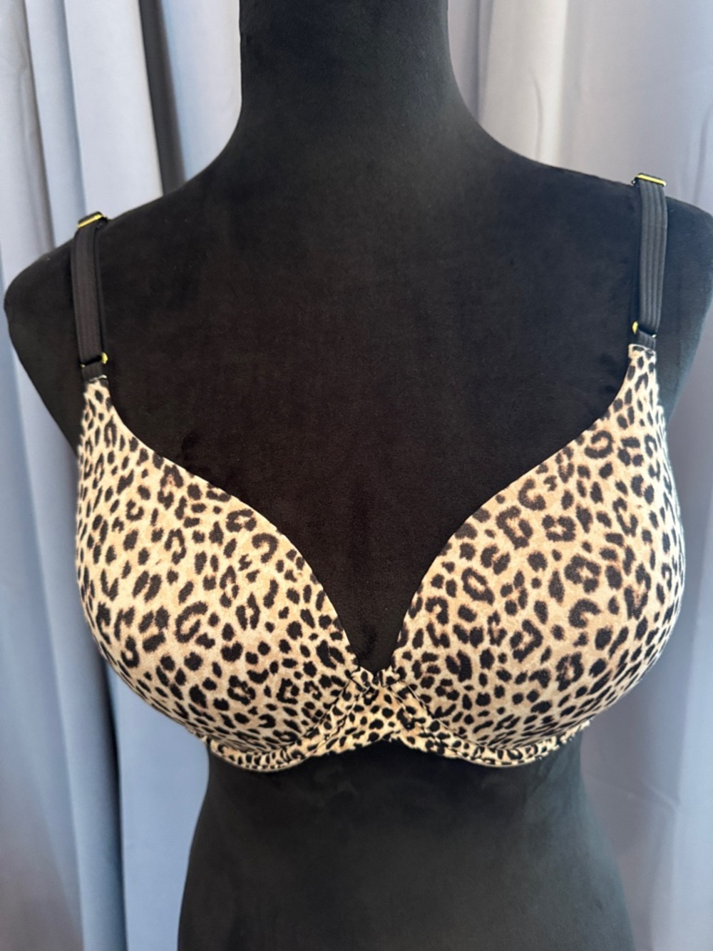 Leopard Print T-Shirt Bra - Beige and Black
